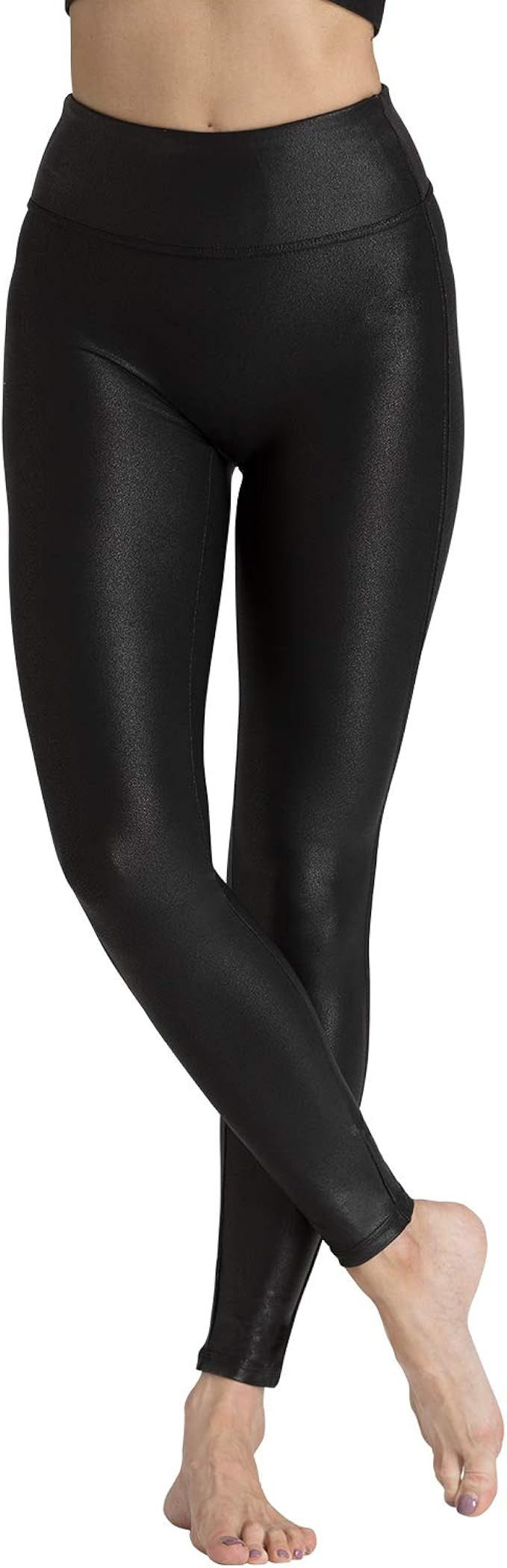 Tsful Faux Leather Leggings for Women Tummy Control High Waist Dressy Seamless Stretch Pleather Y... | Amazon (US)