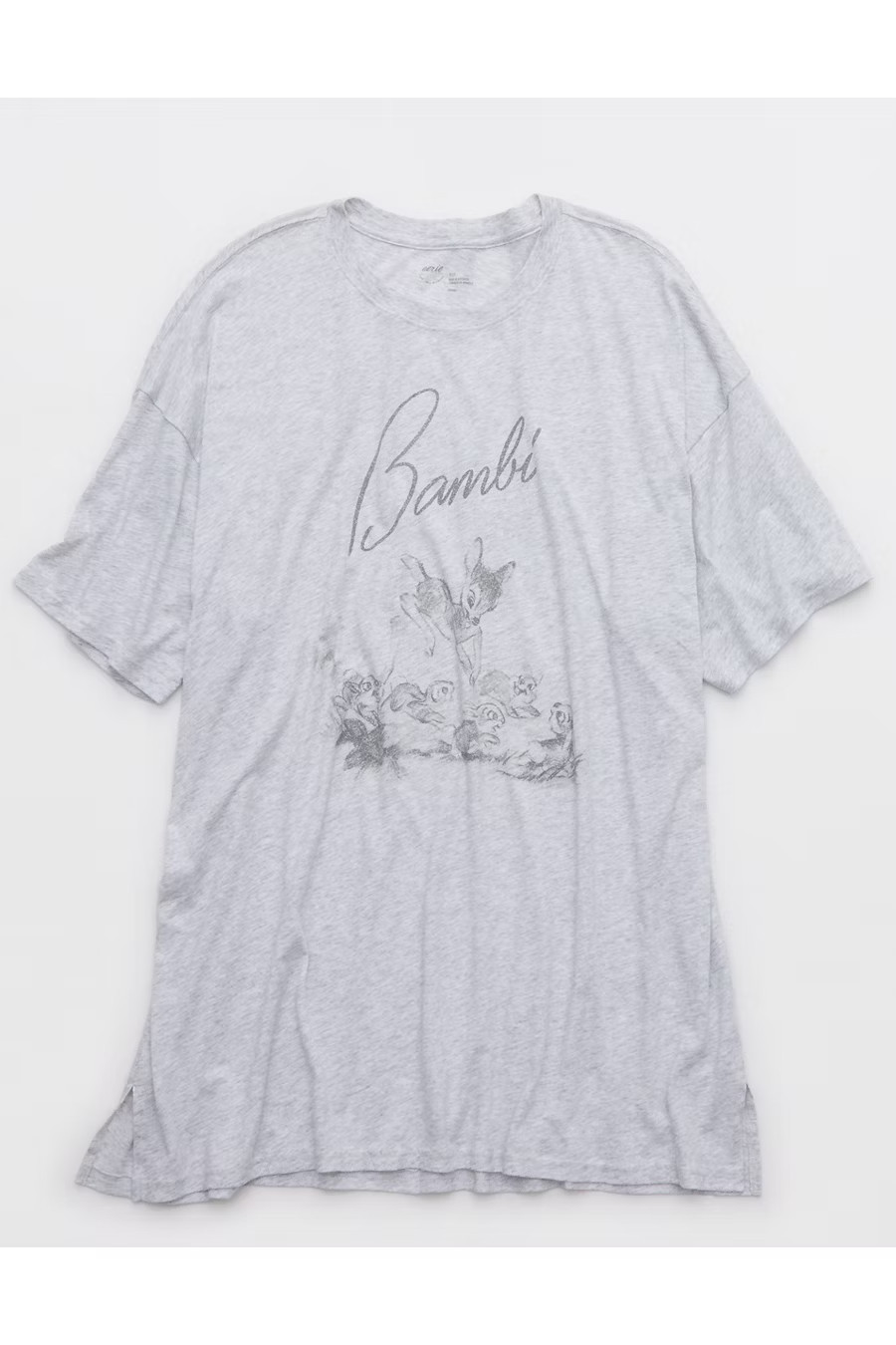 Aerie Bambi Sleep Happens Night Tee Women's Light Heather Gray XL | American Eagle Outfitters (US & CA)