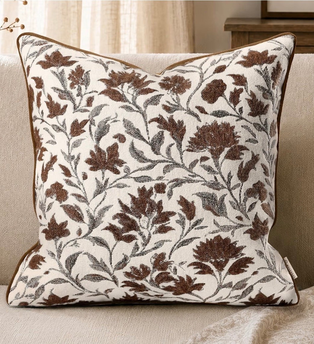 Add a warm, textured touch to your home with this chenille jacquard throw pillow cover. The woven pattern and vintage-inspired design bring a refined farmhouse look that works well with rustic, cottage, French country, antique-inspired, and classic home decor. It is a simple way to refresh your sofa, bed, accent chair, bench, or layered pillow arrangement with added depth and character

#LTKvlog #LTKSeasonal #LTKHome