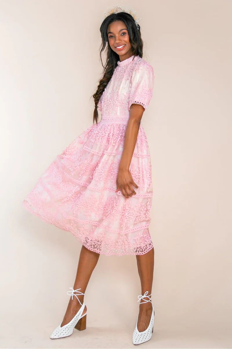 SICILY DRESS IN PINK SHORT SLEEVE | Ivy City Co