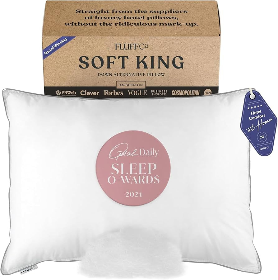 FluffCo Zen Pillow Down Alternative King Size Pillows | Luxury Hotel-Quality Pillow | Luxurious B... | Amazon (US)