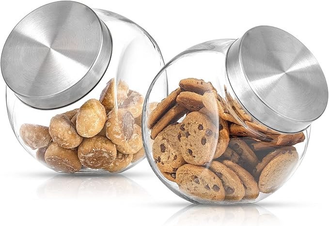 JoyJolt All-Sides Cookie Jar. Set of 2 Cookie Jars for Kitchen Counter with Lids, Candy Jar, Dog ... | Amazon (US)
