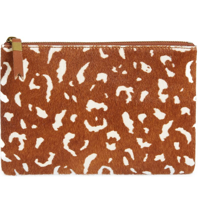 Genuine Calf Hair Edition Leather Pouch Clutch | Nordstrom