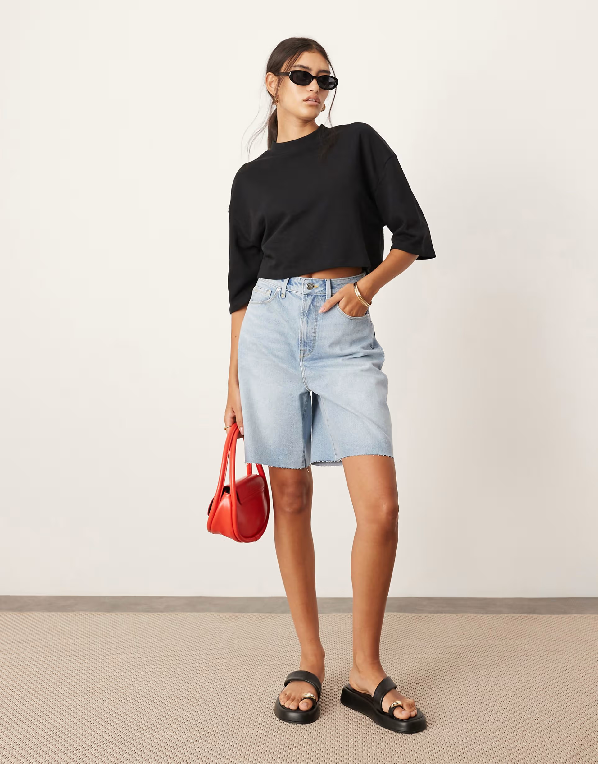 ASOS EDITION denim city shorts in washed blue | ASOS | ASOS (Global)