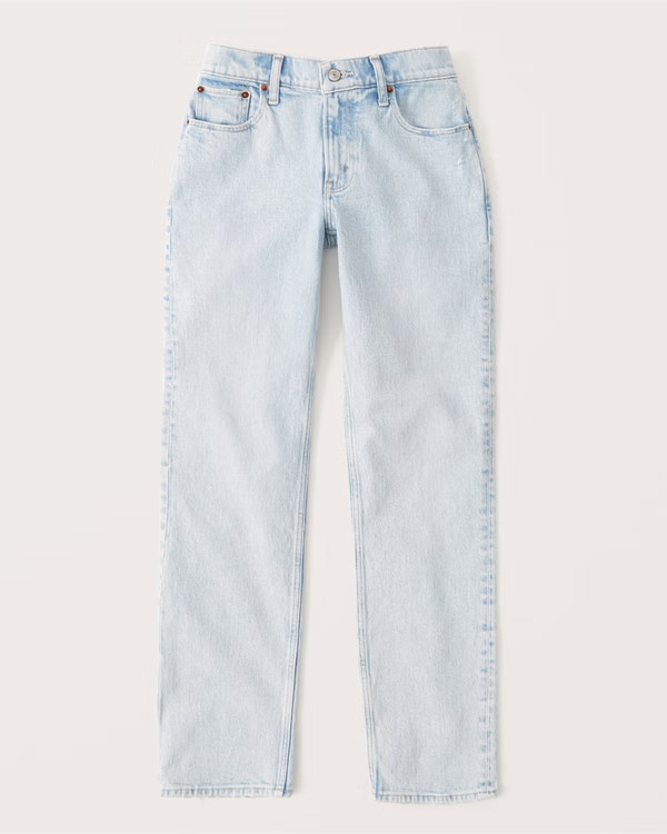 Women's Curve Love Low Rise 90s Straight Jeans | Women's Bottoms | Abercrombie.com | Abercrombie & Fitch (US)