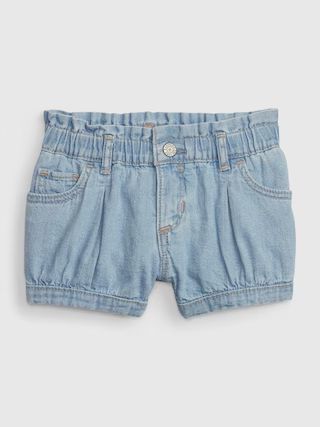 Baby 100% Organic Cotton Bubble Denim Shorts with Washwell | Gap (US)