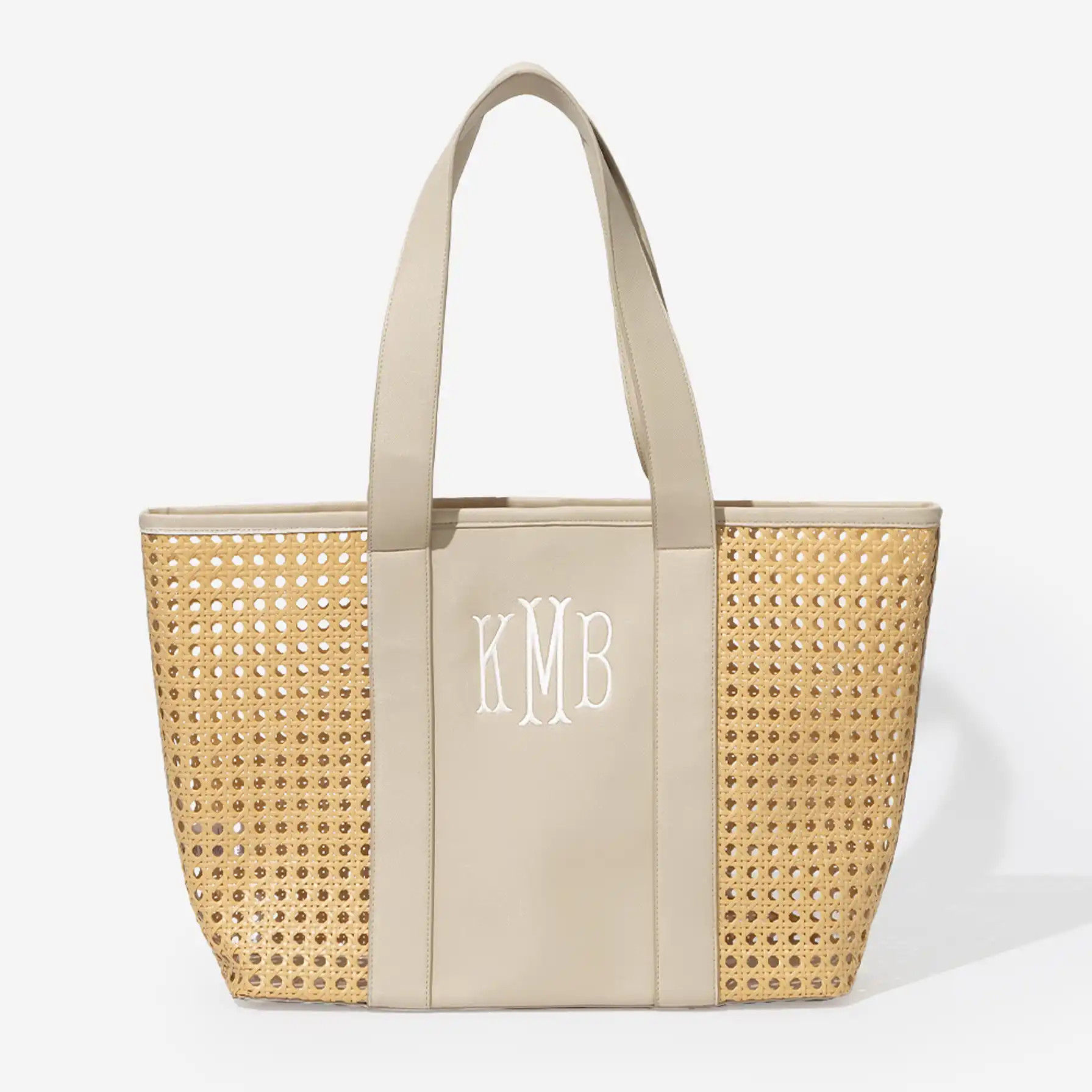 Monogrammed Straw Caning Tote | Marleylilly