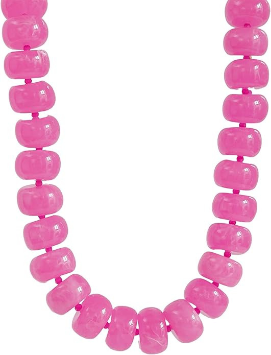Miniature Glass Bead & Oversized Multi-Color Resin Bead Statement Necklace - 17"+3" Extender Chai... | Amazon (US)