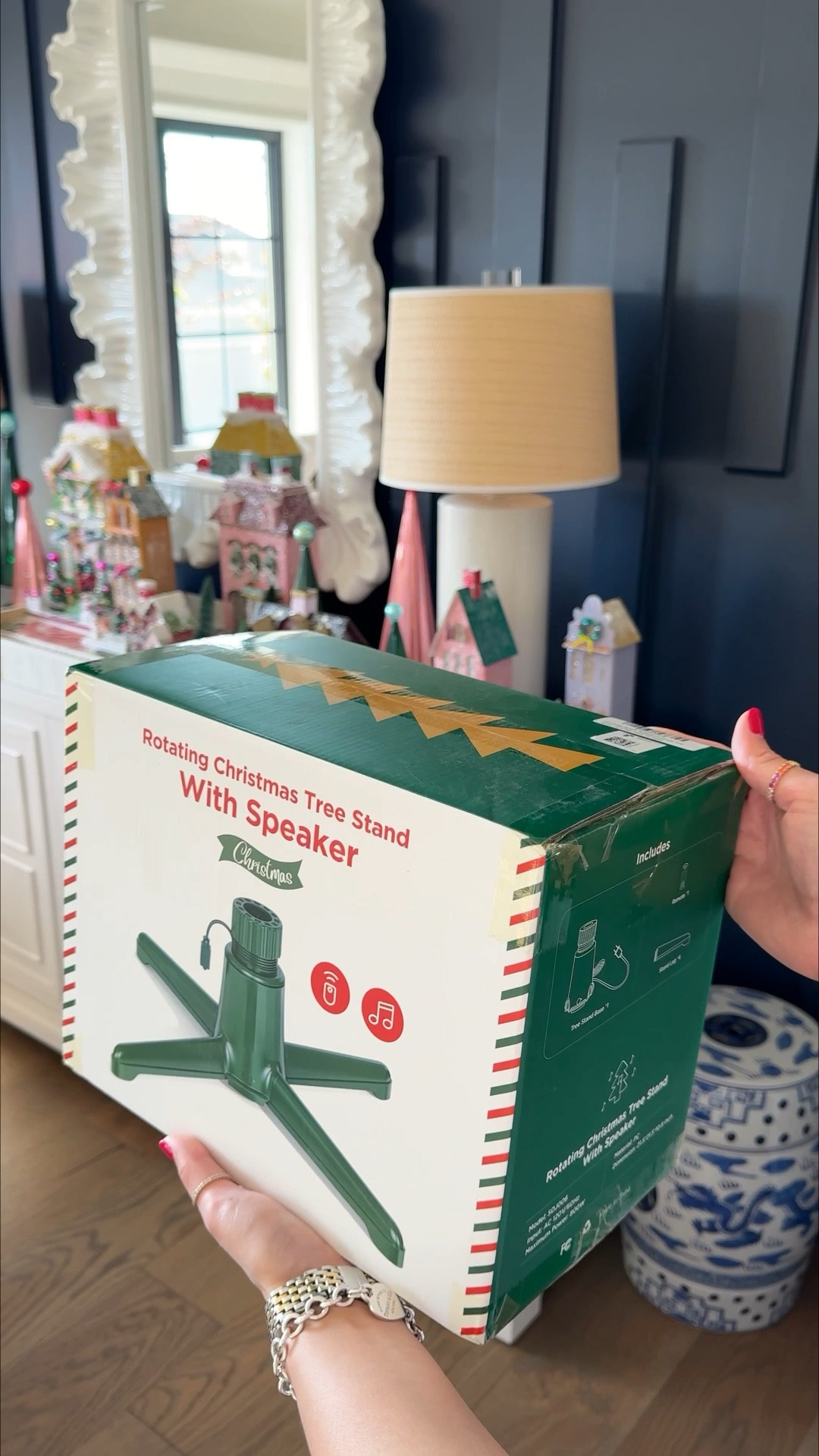 Amazon Christmas tree stand, Christmas tree base, spinning Christmas tree, rotating Christmas tree 

This Christmas tree stand spins and plays music via Bluetooth!😍 the slow spin is so magical! Plus you can actually see all your ornaments!🎄🎀 this is a 9ft tree, and the stand is SO sturdy. Amazing quality!! 

#LTKHoliday #LTKFindsUnder100 #LTKHome