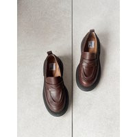 Brown Loafers Women, Penny Loafers Coach Leather Chunky Loafers, For Loaf Woman | Etsy (US)