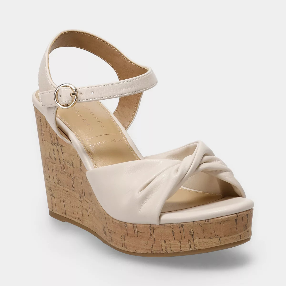 LC Lauren Conrad Florenzz Women's Twist Band Ankle Strap Wedge Sandals, Size: 6, Black | Kohl's