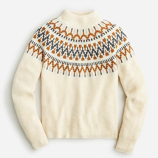 Fair Isle mockneck pullover sweater | J.Crew US