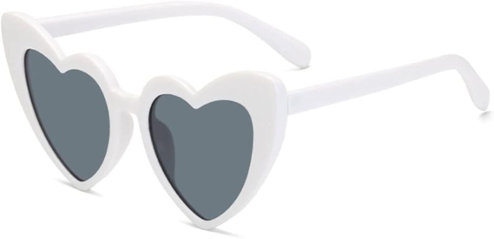 YooThink Love Heart Shaped Sunglasses for Women ,Vintage Cat Eye Mod Style Retro Glasses | Amazon (US)