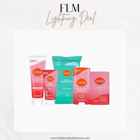 The best deodorant there is! 
Fashionablylatemom 
Lume Whole Body Deodorant For Women & Men - Starter Pack - Solid Stick, Invisible Cream Tube, Acidified Body Wash Mini & Deodorant Wipes - Aluminum & Baking Soda Free Odor Control (Peony Rose)
Odor control for pits, privates and beyond—think feet, underboob, belly buttons, tummy folds, butt cracks, thigh creases or anywhere else you have odor but wish you didn’t.

#LTKsalealert