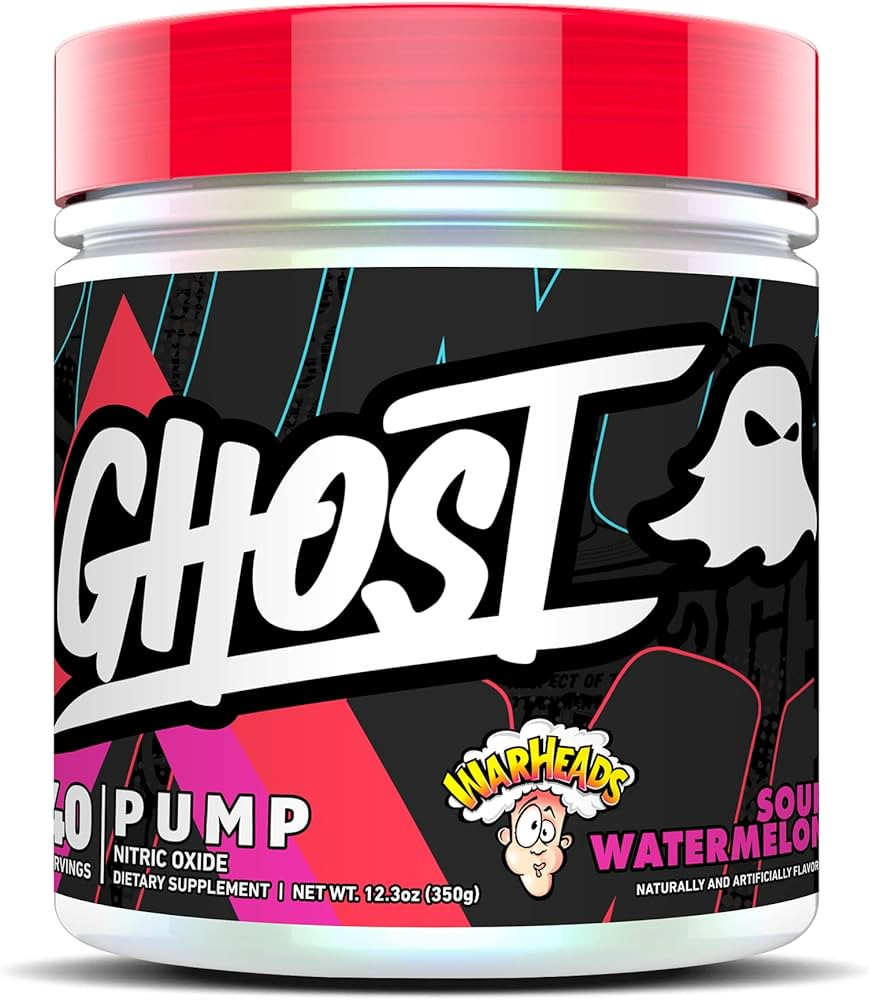 GHOST Pump Nitric Oxide Powder, Warheads Sour Watermelon - 40 Servings - Sugar & Stim-Free Pre-Wo... | Amazon (US)