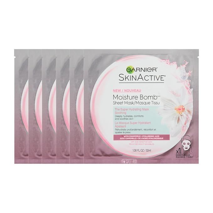 Garnier SkinActive Moisture Bomb The Super Hydrating Sheet Mask - Soothing, The Super Soothing Hy... | Amazon (US)