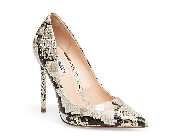 Steve Madden Vala Pump - Women's - Silver Metallic/Gold Metallic/Black Snake Print | DSW