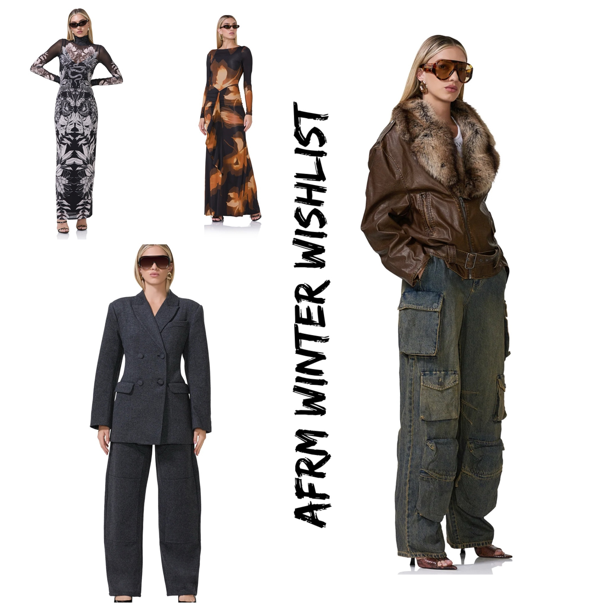 My Afrm Winter Wishlist. Typically I wear an XL in the dresses. I’m a size 14-16. I usually go for a large in jackets. 

#LTKstyletip #LTKmidsize #LTKover40