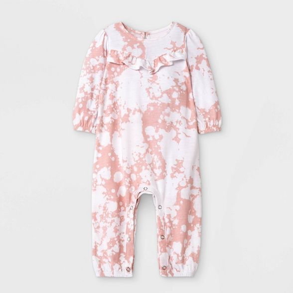 Grayson Mini Baby Girls' Jersey Tie-Dye Romper - Light Pink | Target