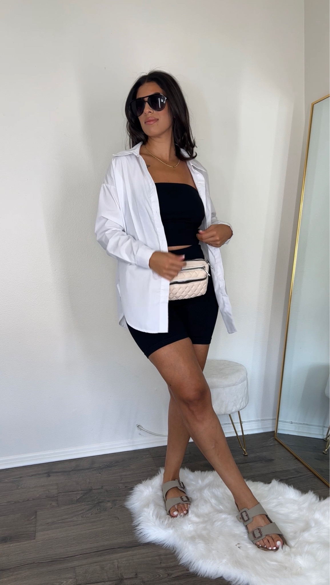 Styling a white shirt for summer
#bikershorts #casualoutfit

#LTKstyletip #LTKunder50 #LTKFind