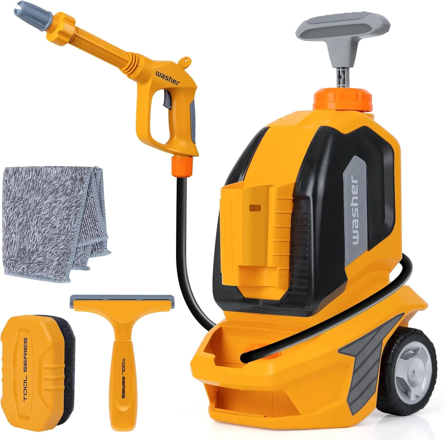 Kids Clean Car - Kids Car Washer Toys with Scraper Sponge Towel - Toddler Pretend Playing Tools C... | Walmart (US)