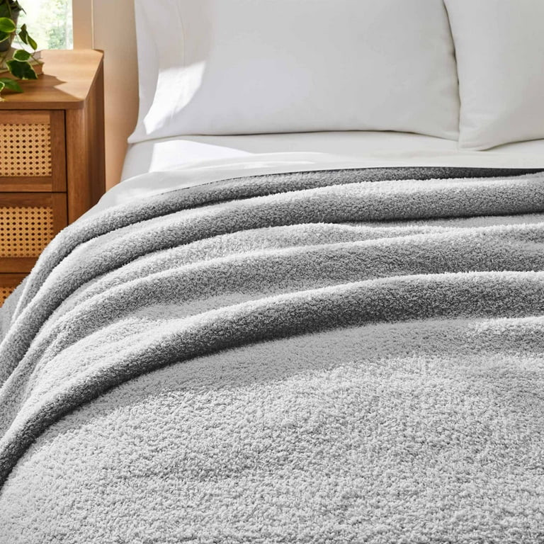 Better Homes & Gardens Cozy Knit Blanket, Light Grey, Full/Queen | Walmart (US)