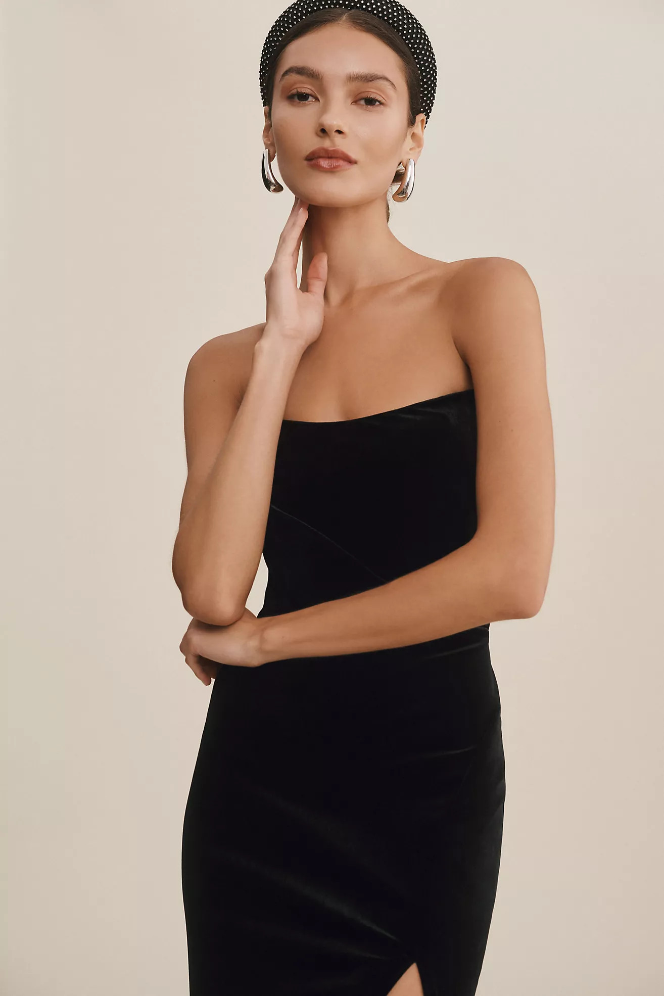 Jenny Yoo Cassandra Strapless Stretch Velvet Gown | Anthropologie (US)