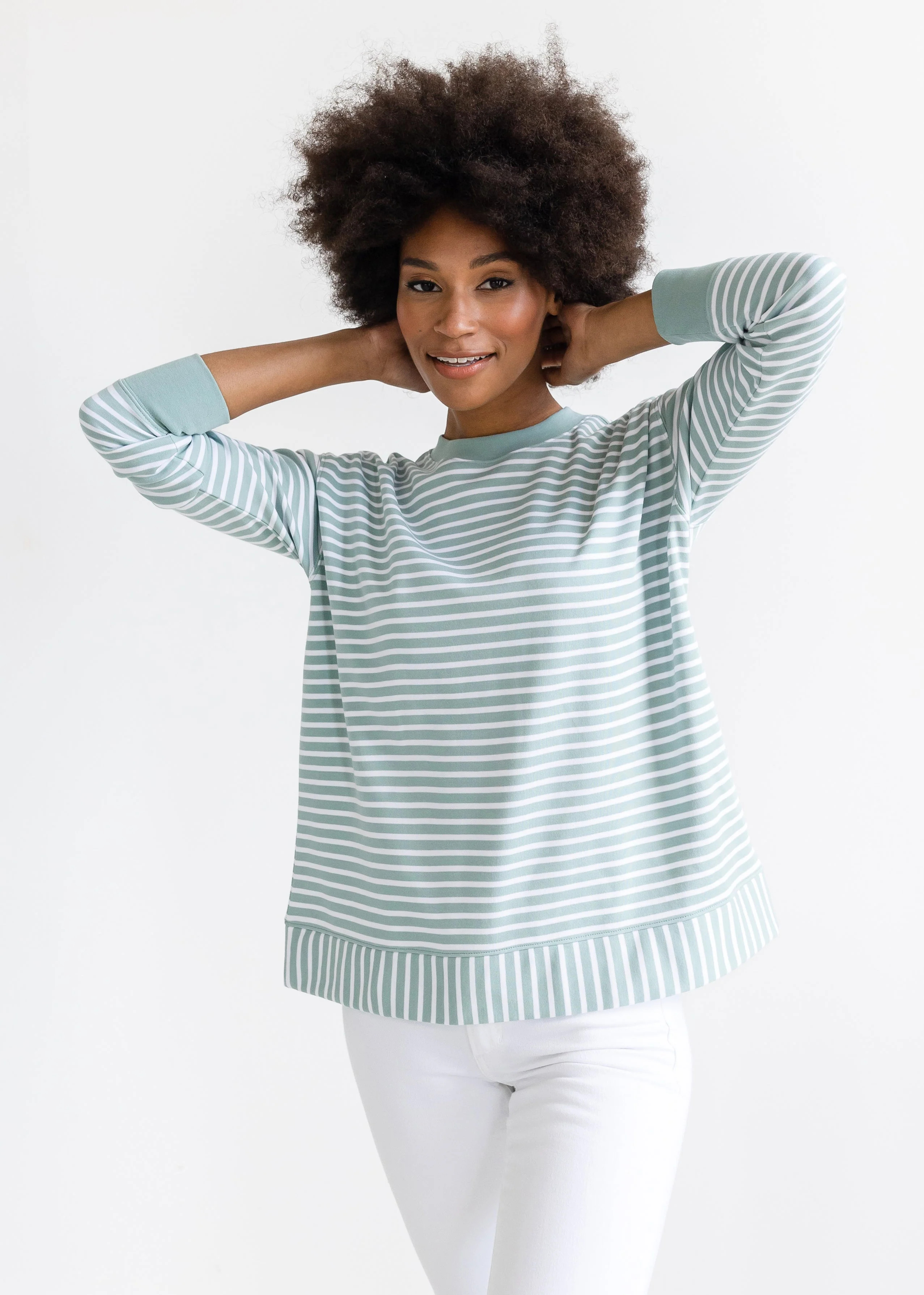 The Crewneck Sweatshirt - Striped - Discontinued Color | Alice Walk