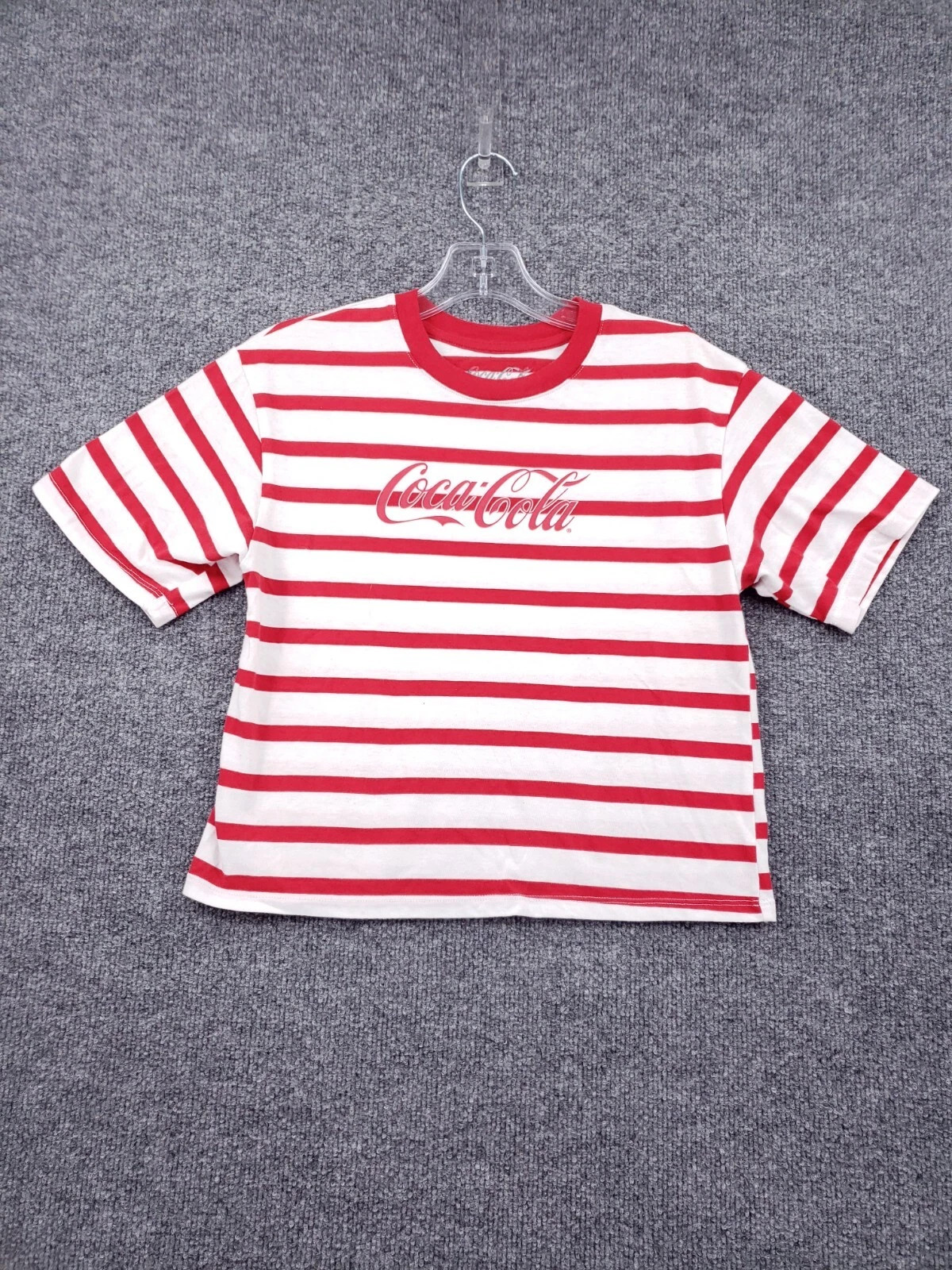 Coca-Cola T-Shirt Womens S Small Red Basic Logo Striped Short Sleeves Casual Tee | eBay AU