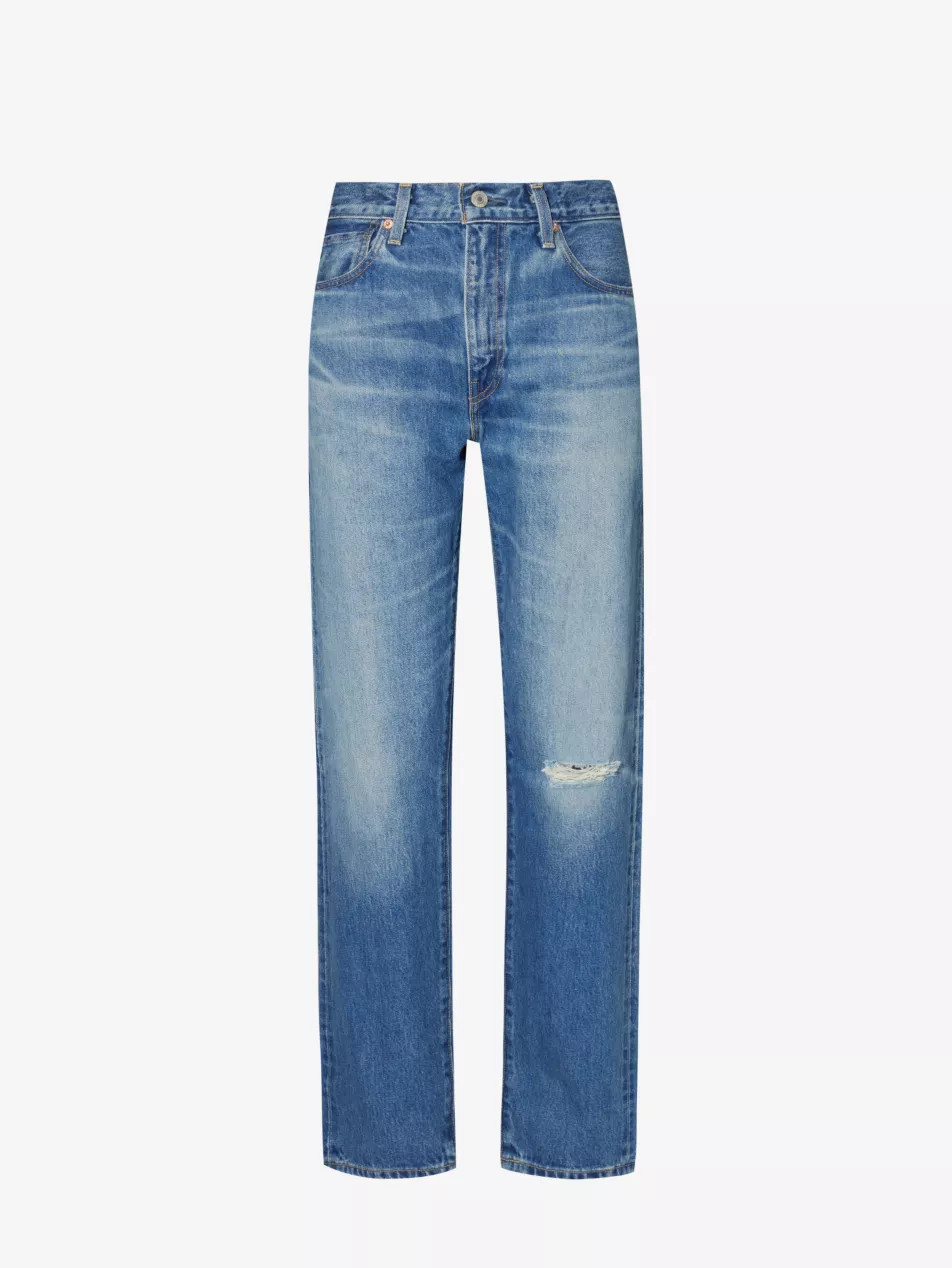 Column distressed straight-leg high-rise denim jeans | Selfridges