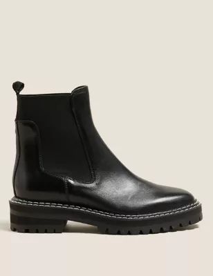The Chunky Leather Chelsea Boots | M&S Collection | M&S | Marks & Spencer (UK)