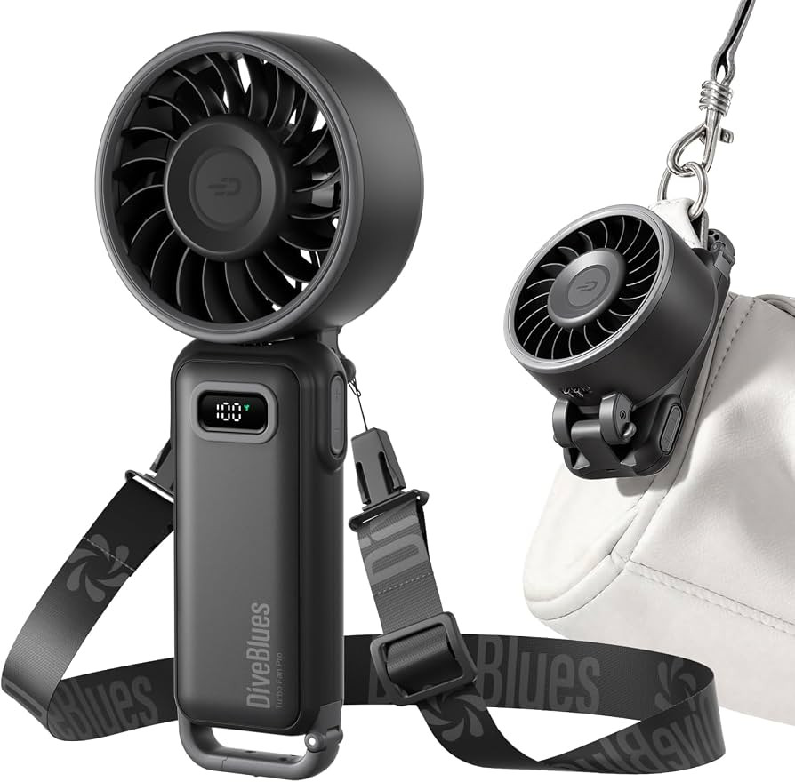 Diveblues - Handventilator Akku Aufladbar - 100 Stunfen Mini Ventilator Leistungsstarker Luftstro... | Amazon (DE)
