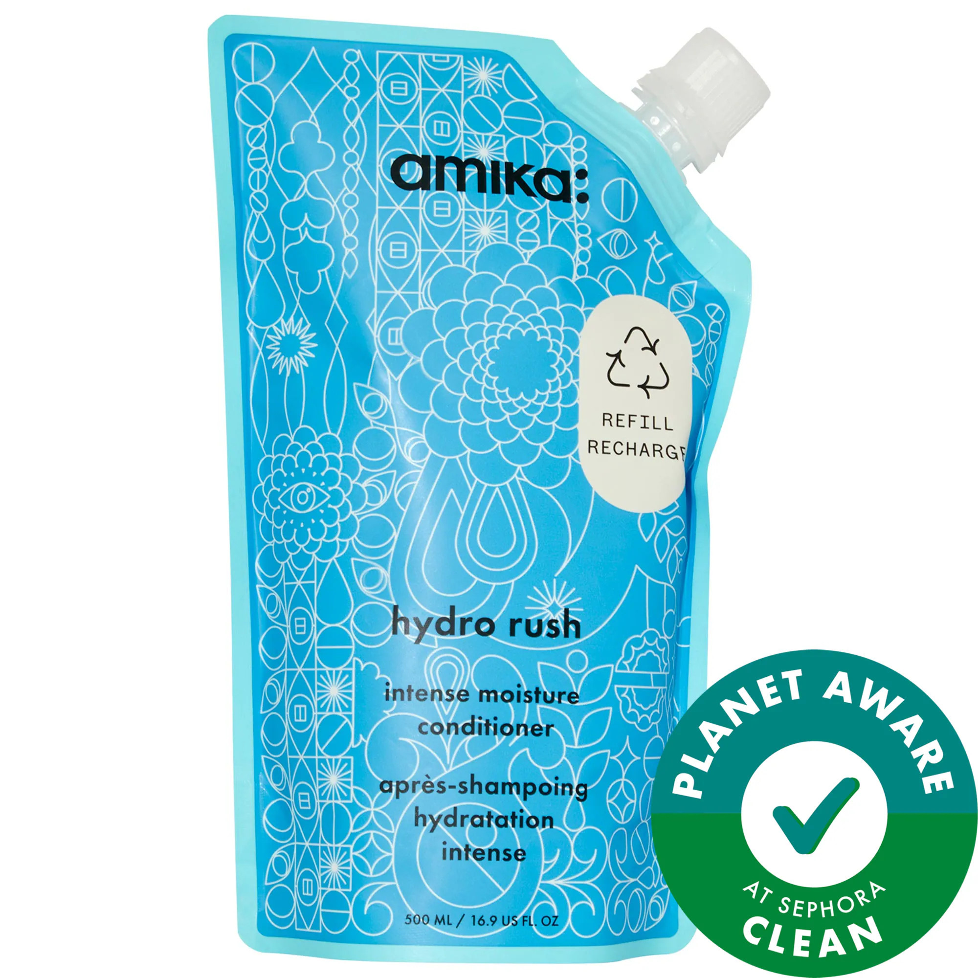 amika Hydro Rush Intense Moisture Conditioner with Hyaluronic Acid 16.9 oz / 500 ml | Sephora (US)