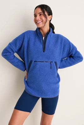 Cobalt Blue Fleece Cady Quarter Zip | Tuckernuck (US)