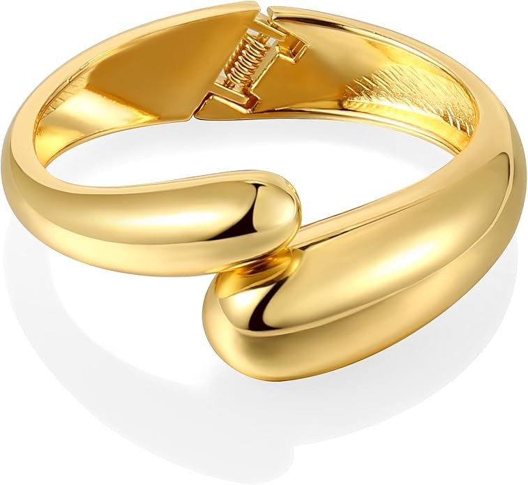 Elegance 11 designs Chunky Gold/Silver Bangles Bracelets For Women Trendy,Hinged Wide Gold Cuff B... | Amazon (US)