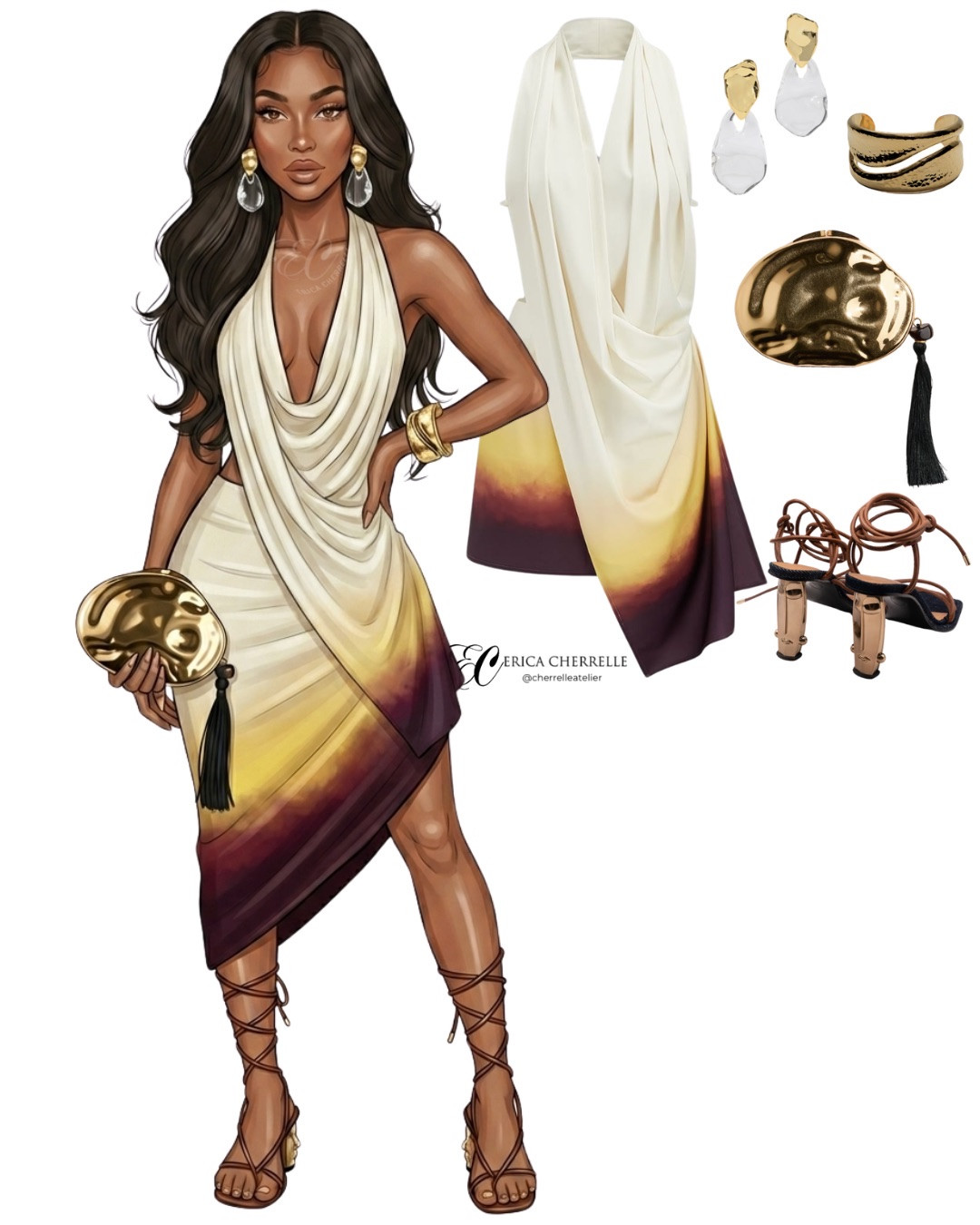 Golden Goddess ✨🌅

Goddess energy in a gradient glow. ☀️🏝️ This draped halter look  is the ultimate masterclass in sunset-inspired luxury, blending effortless movement with high-impact gold hardware.

Tap the link in bio for links to products!

✔️ DM/Email for styling services
•
• Product Links in Bio 🔗 
• Save this post for future inspo
Follow @cherrelleatelier on IG for daily outfit inspiration

#GoddessStyle #SunsetAesthetic #DrapedDress #PersonalStylist #GoldenHourFashion

#LTKootd #LTKSeasonal #LTKTravel