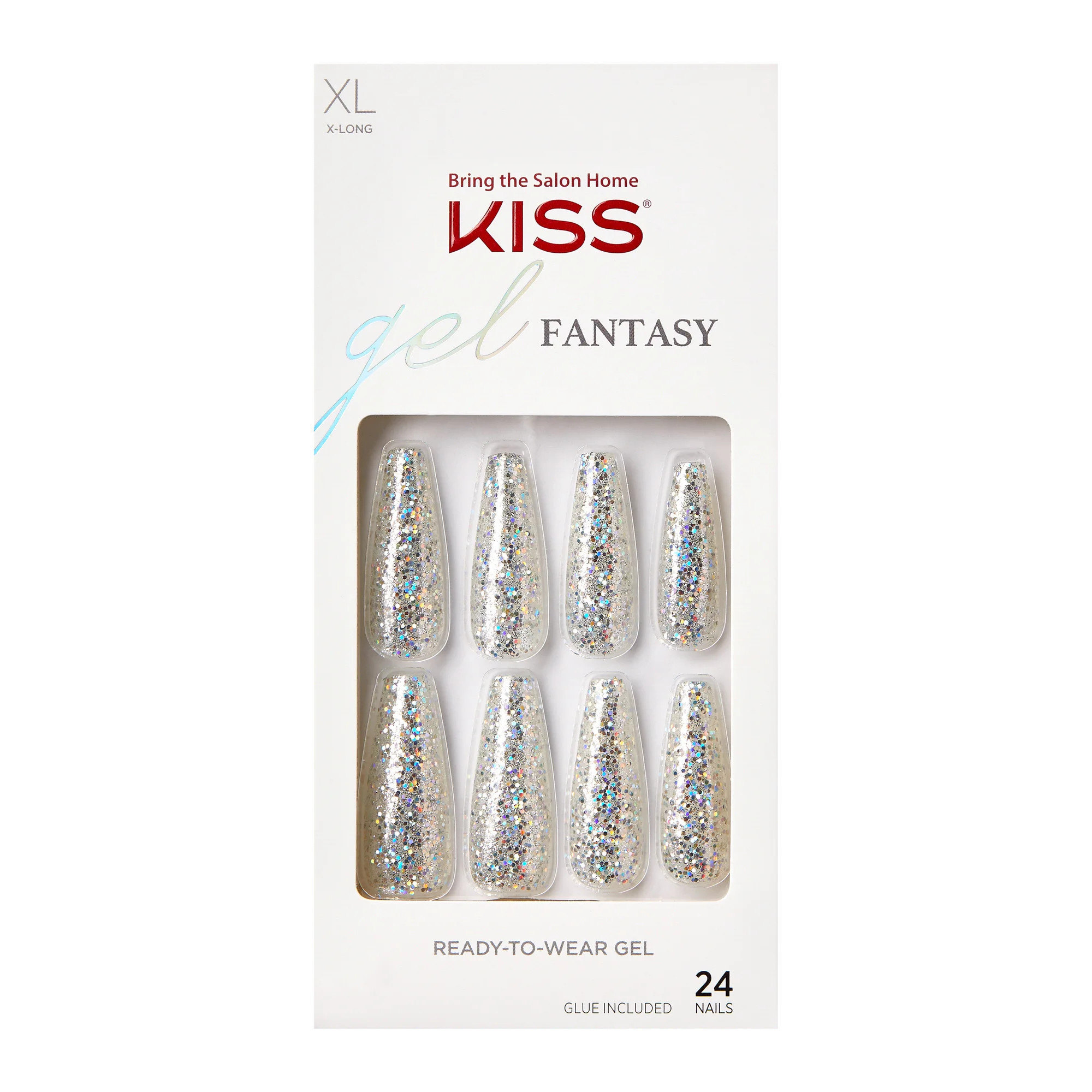KISS Gel Fantasy Ready-to-Wear Fake Nails, ‘Best Friend’, 28 Count | Walmart (US)