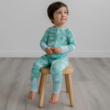 Shark Soiree Bamboo Viscose Zippy | Little Sleepies