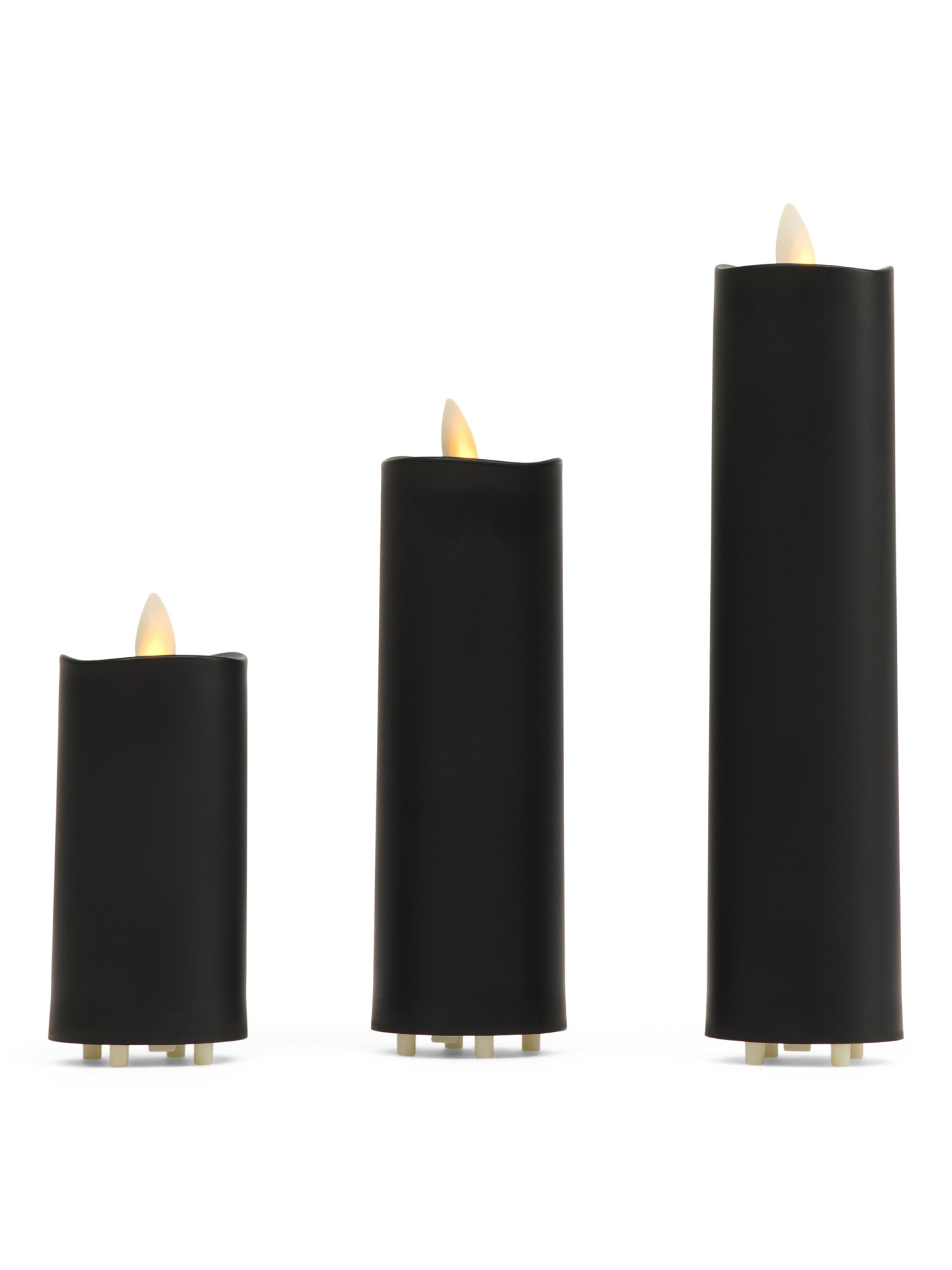 Set Of 3 Indoor Outdoor Slim Led Pillar Candles With Remote | TJ Maxx