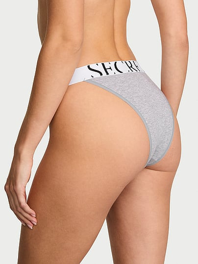 Cotton Exploded Logo 90s Brief Panty, Grey, S - Women's Panties - Victoria's Secret | Victoria's Secret (US / CA )