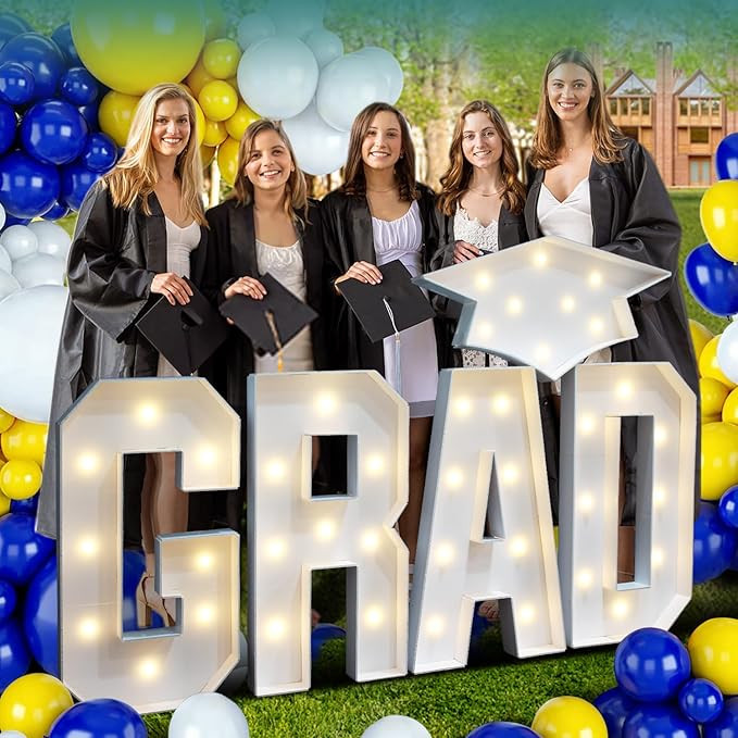 2025 Graduation Party Decorations - 2.3FT Pre-Cut GRAD Marquee Number Sign with Light - Mosaic Fo... | Amazon (US)