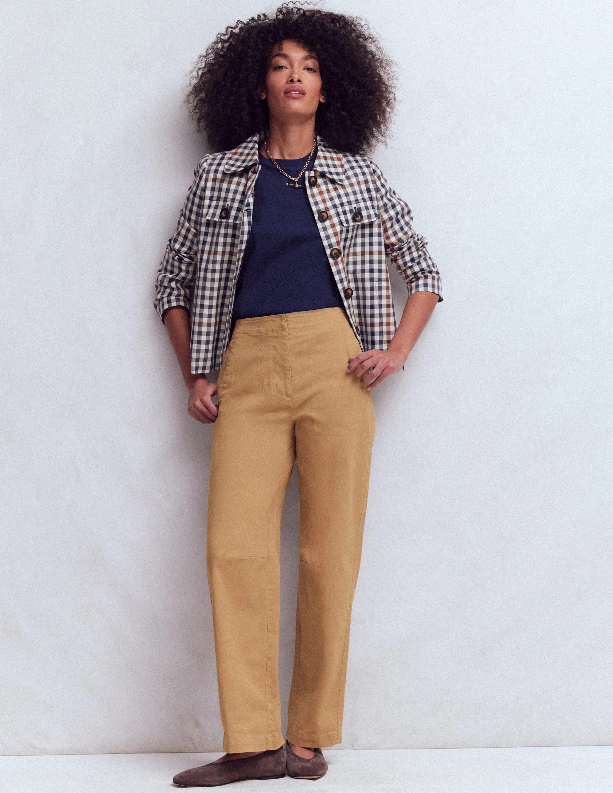 Barrel Leg Chino Pants-Cappuccino | Boden (US)