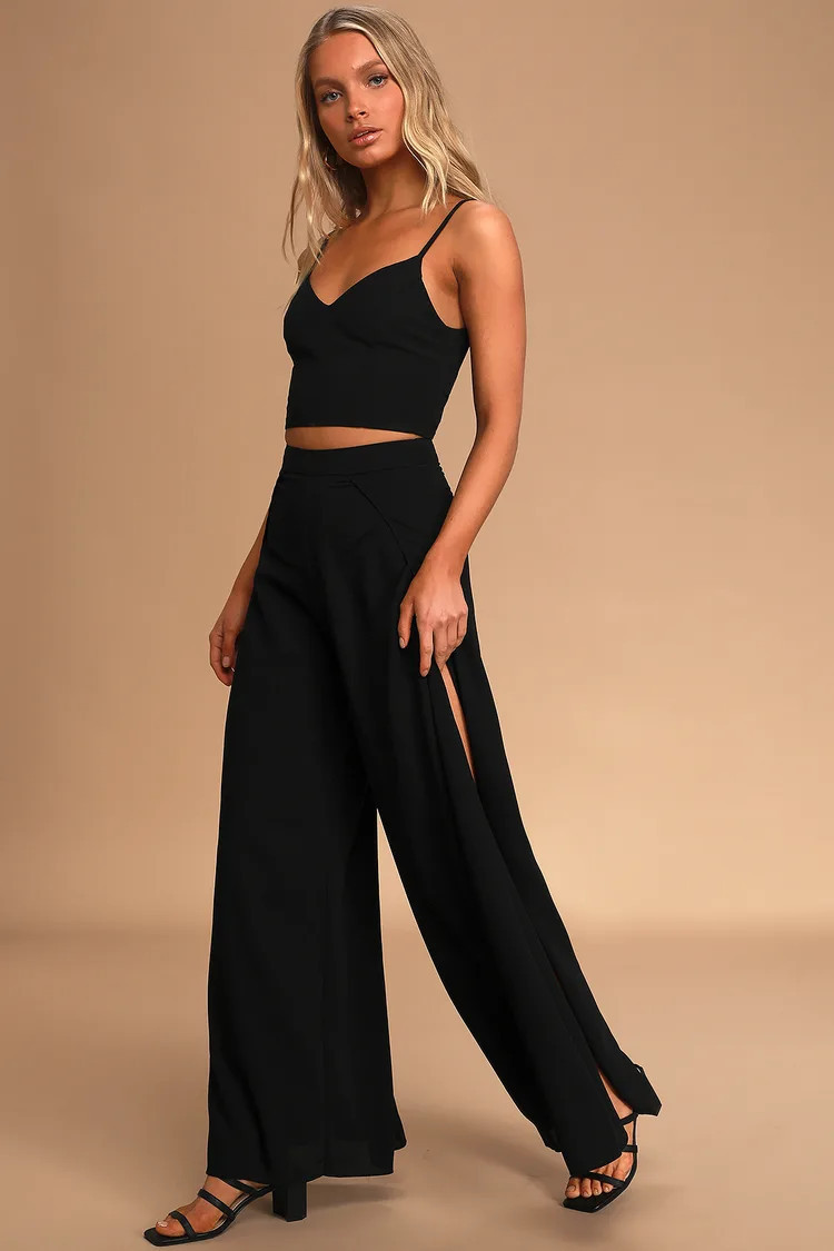 Out Tonight Black Two-Piece Jumpsuit | Spring Outfits Spring 2023 Summer Vacation Outfits Fashion | Lulus (US)
