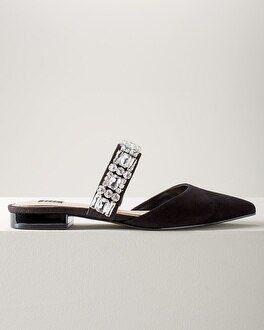 Jeweled Suede Mules | White House Black Market