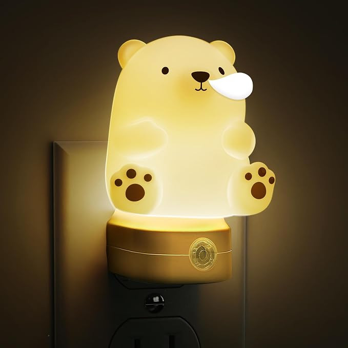 L LOHAS LED Night Light for Kids, 3D Cute Bear Night Light Plug in | Dusk to Dawn Nursery Night L... | Amazon (US)