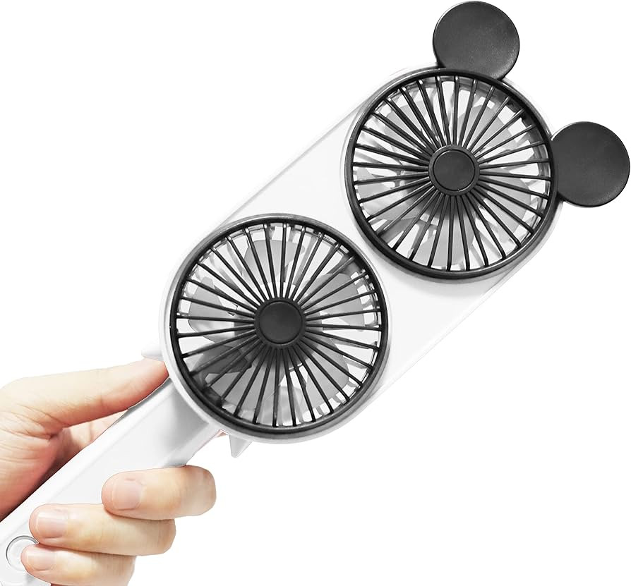 Cute Mouse Mini Fan, Portable USB Rechargeable Handheld Personal Fan, Twin Window Dual Fan with 3... | Amazon (US)