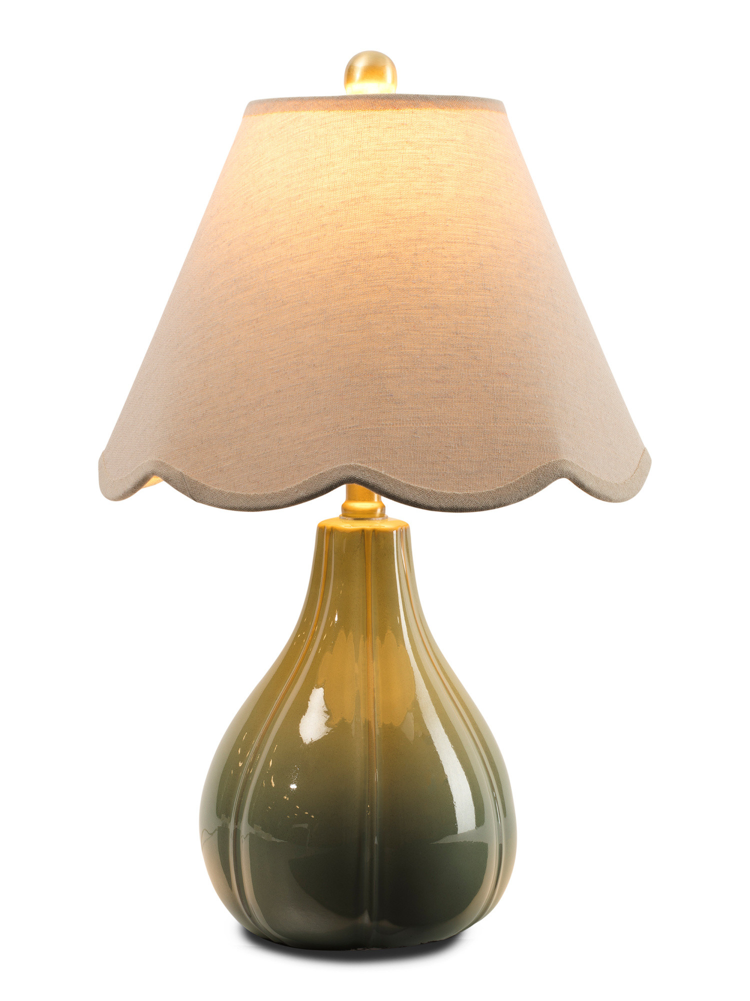 22in Ceramic Table Lamp With Scalloped Shade | TJ Maxx