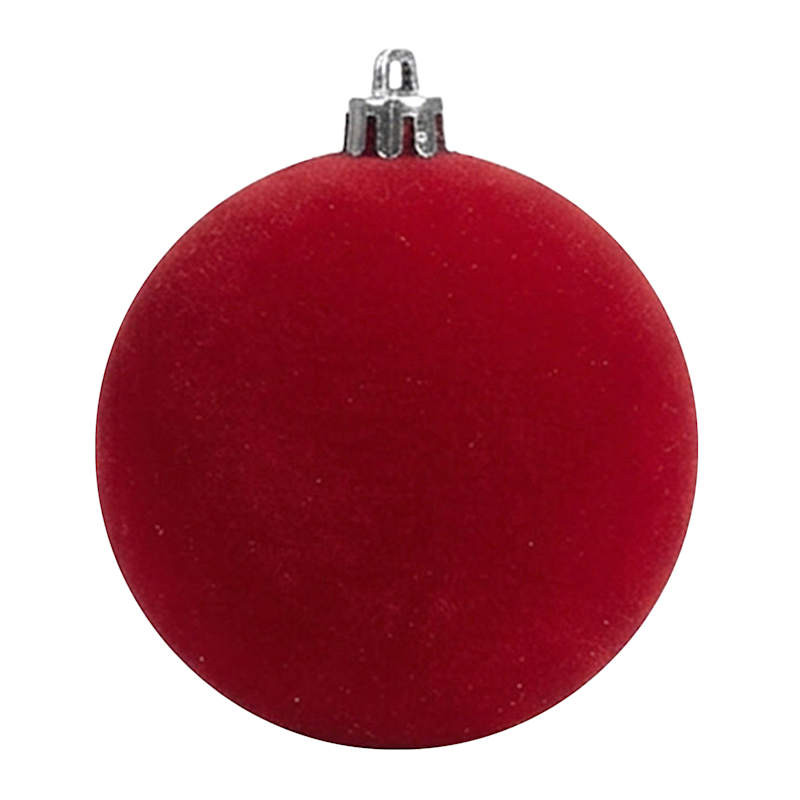 Red Flocked Ornament, 7.7" | At Home