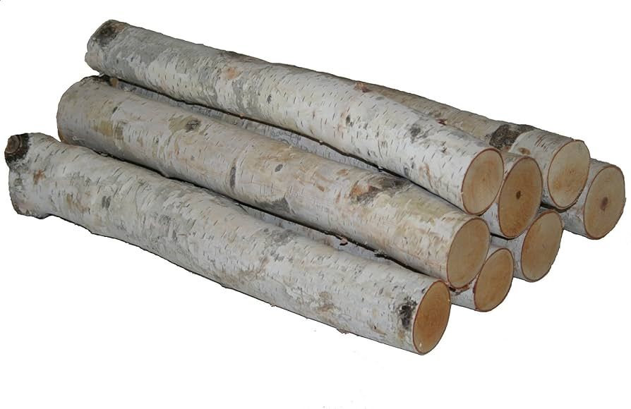 Wilson 17"-18" Decorative White Birch Logs, Natural Bark Wood Home Décor - 1.5"-3" Dia. (Set of ... | Amazon (US)