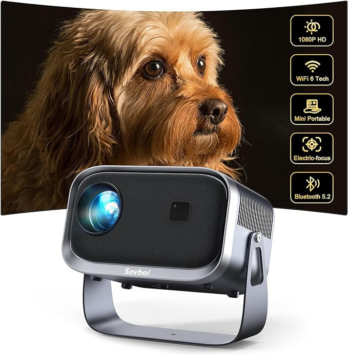 [360°Adjustable Stand] Mini Projector With WiFi And Bluetooth VB6, Sovboi Electric Focus Mini Po... | Amazon (US)